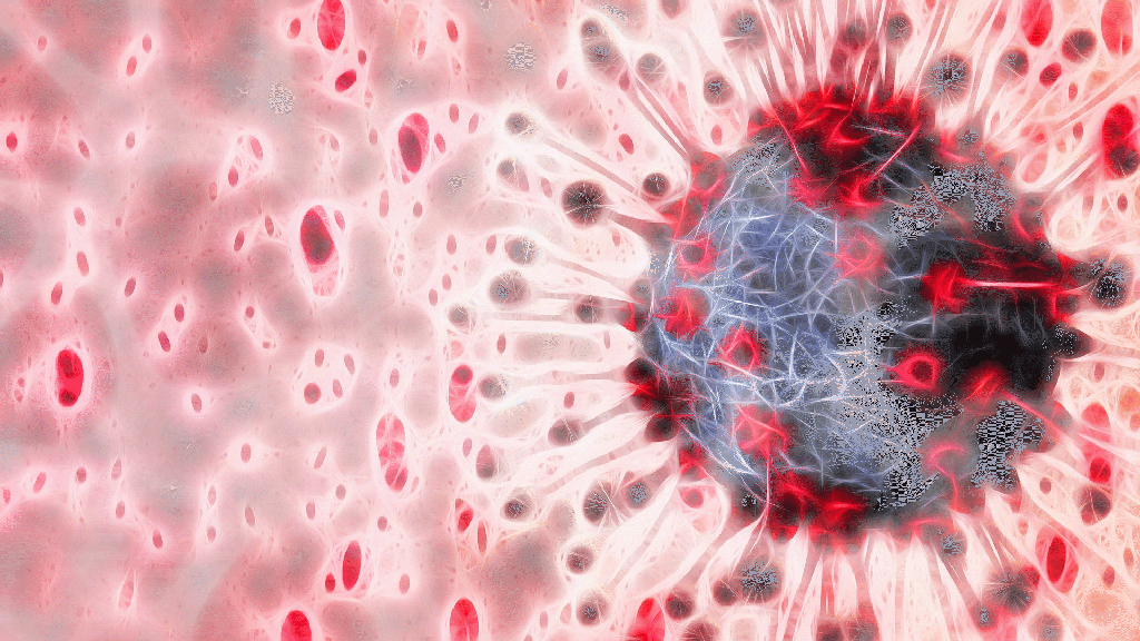 Animated microscopic view of the coronavirus