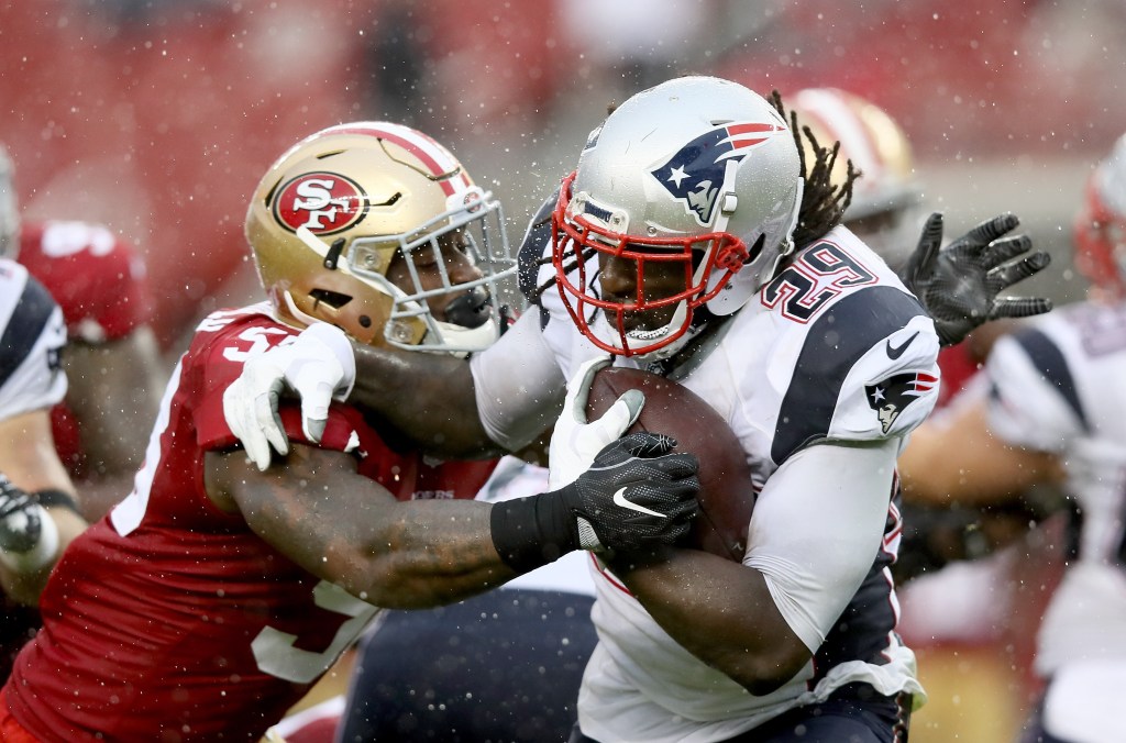 File photo of Patriots facing off with the San Francisco 49ers.